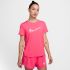 Nike W NK ONE SWOOSH HBR DF SS TOP, ženska majica za trčanje, roza