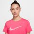 Nike W NK ONE SWOOSH HBR DF SS TOP, ženska majica za trčanje, roza