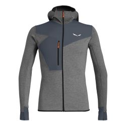 Salewa PUEZ 2 DRY M L/S HOOD FZ TEE, muška majica za planinarenje, siva