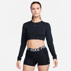 Nike W NP DF CROP LS FEMME, majica, crna
