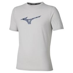 Mizuno CORE RUNBIRD SHORT SLEEVE TEE, muška majica za trčanje, srebrna