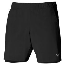 Mizuno CORE 7.5 2IN1 SHORT, muške kratke hlače za trčanje, crna
