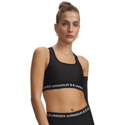 Under Armour CROSSBACK MID BRA, ženski sportski top, crna