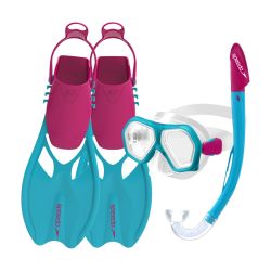Speedo LEISURE JUNIOR DUAL LENSES AND FINS SET, set ronilački, roza
