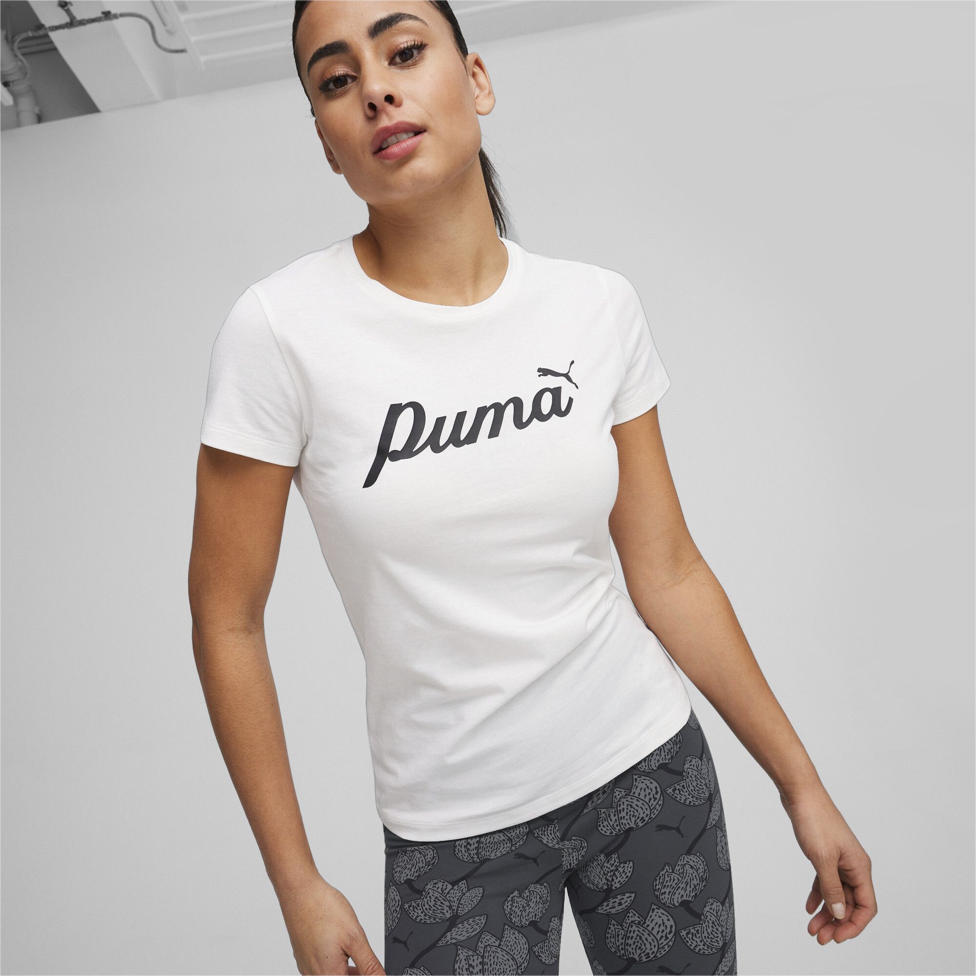 Puma ESS+ BLOSSOM SCRIPT TEE, ženska majica, bijela