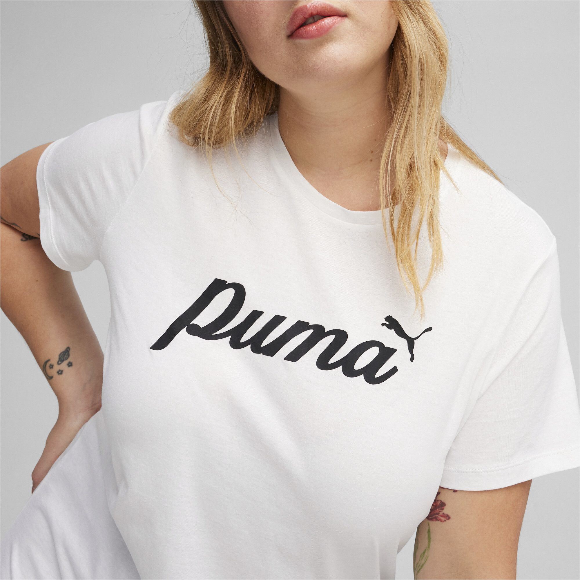 Puma ESS+ BLOSSOM SCRIPT TEE, ženska majica, bijela