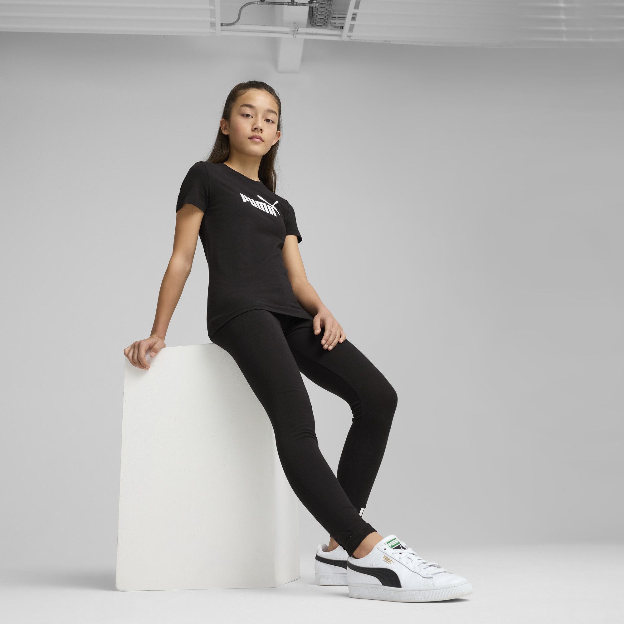 Puma ESS NO. 1 LOGO LEGGINGS G, dječje tajice, crna