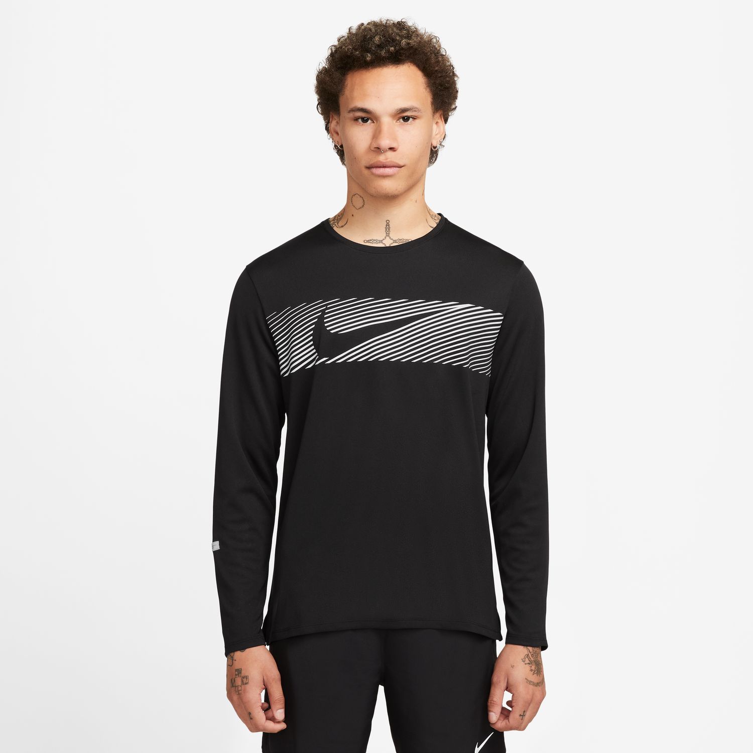Nike M NK DF UV MILER TOP LS FLASH mu ka majica za tr anje crna