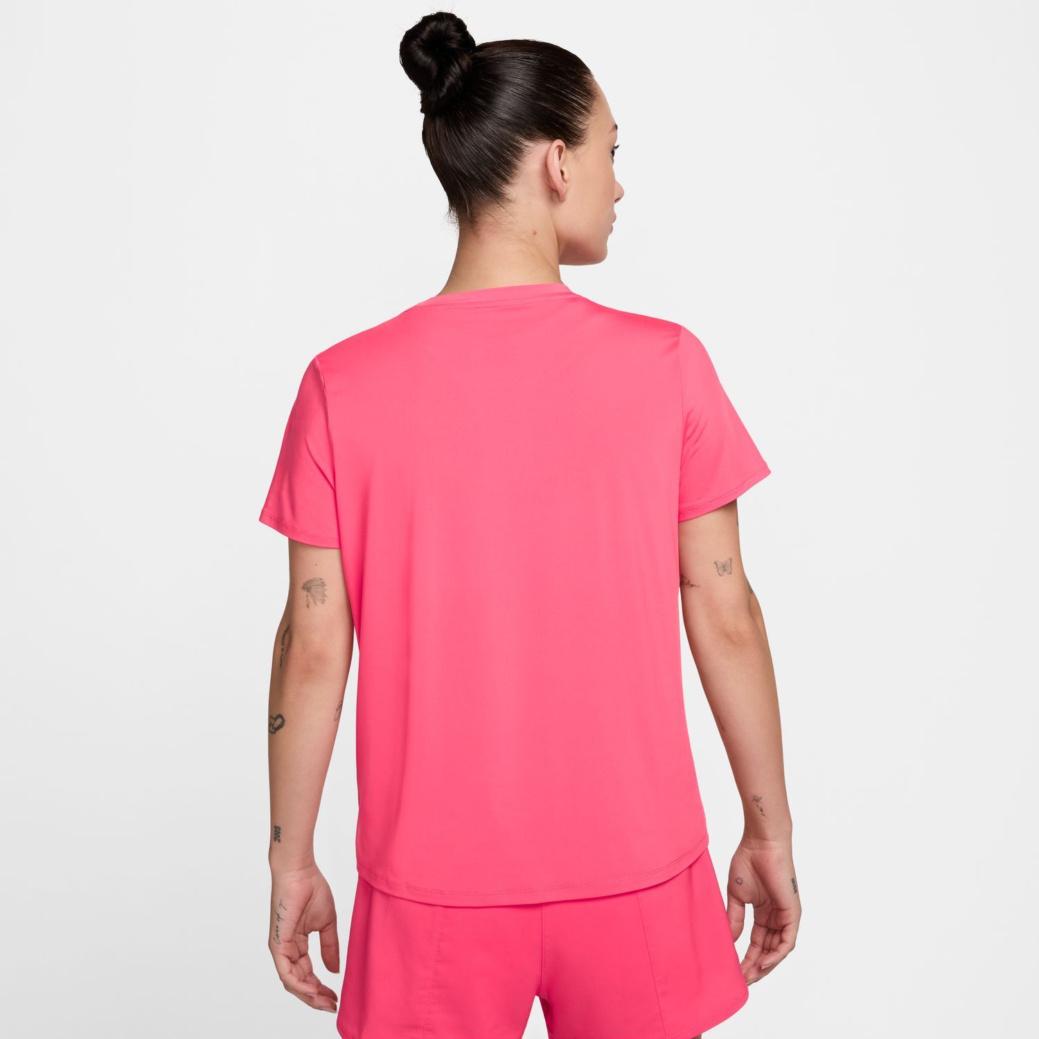 Nike W NK ONE SWOOSH HBR DF SS TOP, ženska majica za trčanje, roza