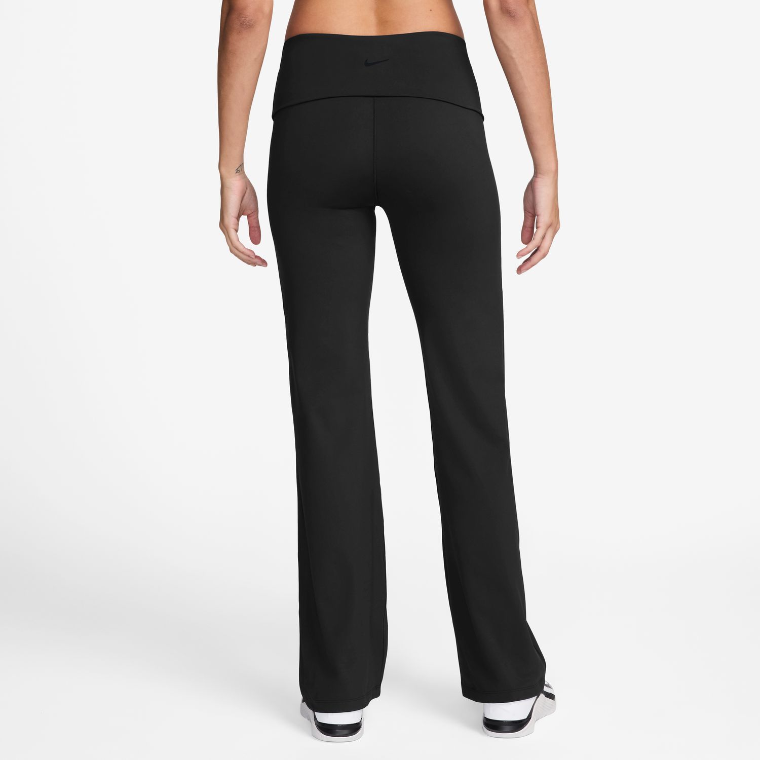 Nike W NK DF ONE HR FLDOVR PANT, ženske fitnes hlače, crna