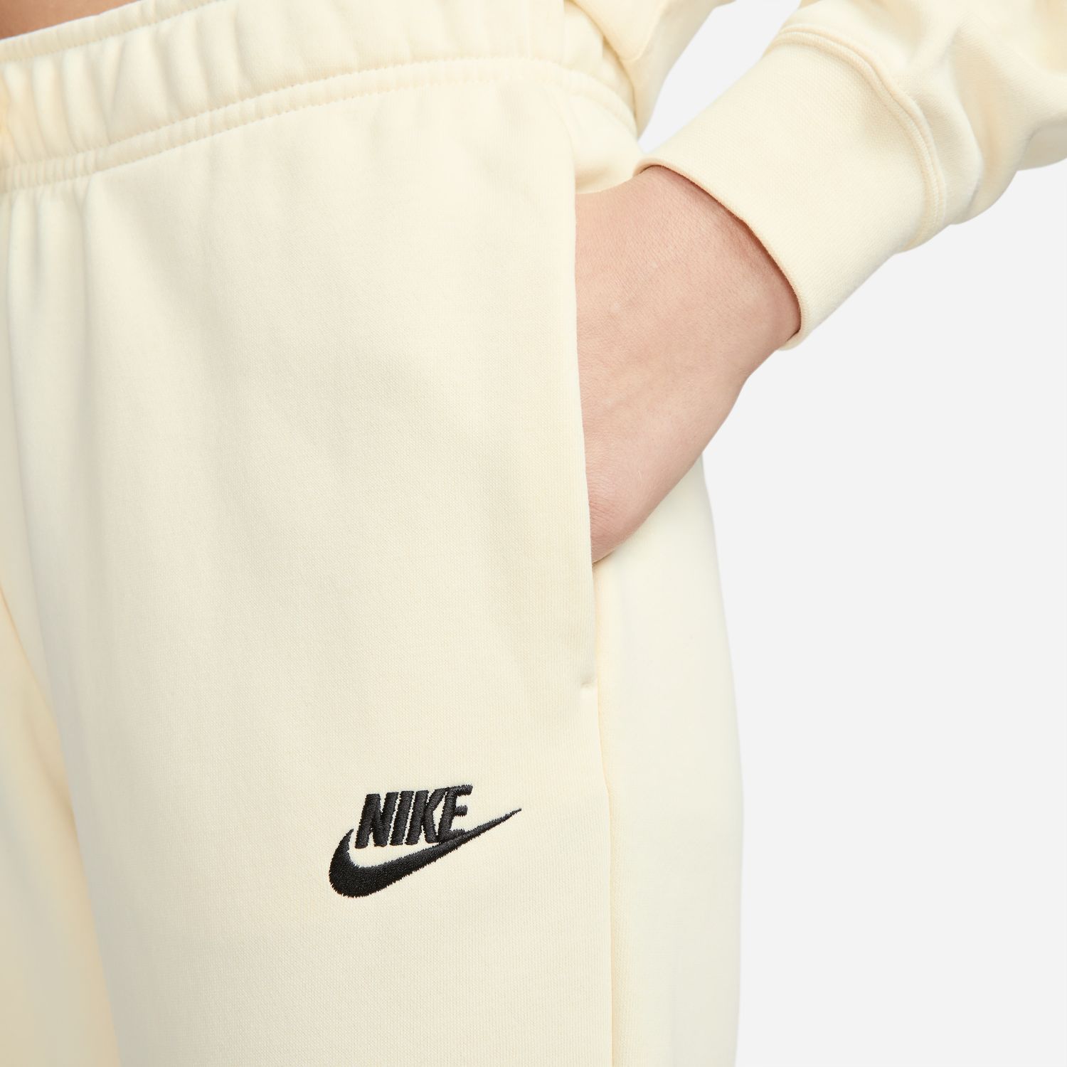 Nike W NSW CLUB FLC MR PANT STD, ženske hlače, bež