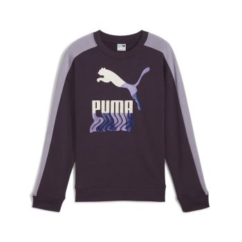 Puma LAVA LAND T7 CREW TR G, dječi pulover, ljubičasta