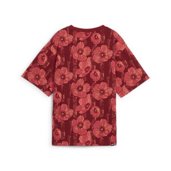 Puma ESS+ CLASS ACT AOP TEE, ženska majica, crvena