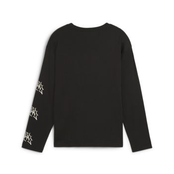Puma ESS+ MID 90S LS TEE B, dječi pulover, crna