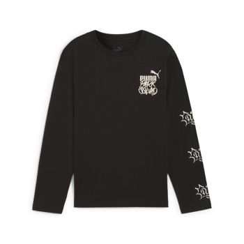 Puma ESS+ MID 90S LS TEE B, dječi pulover, crna