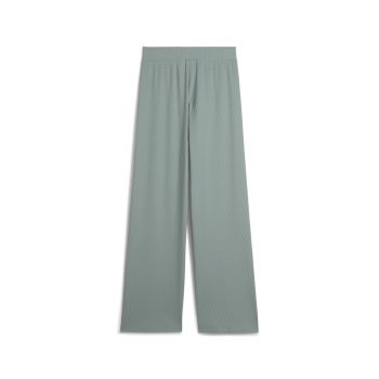 Puma ESS ELEVATED HIGH-WAIST STRAIGHT LEG RIB PANT, ženske hlače, zelena