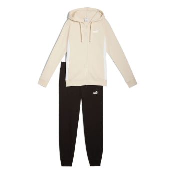 Puma FULL-ZIP HOODED SWEAT SUIT FL, ženski komplet, bež