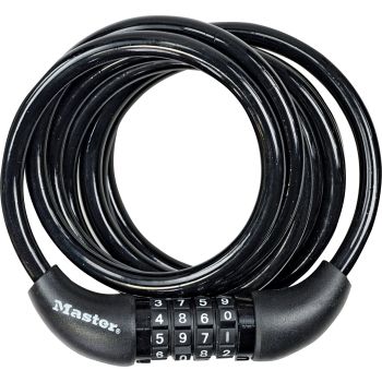 Masterlock 8221 SPIRALA ŠTEVILKE 1,8M, lokot, crna