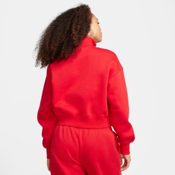 Nike W NSW PHNX FLC QZ CROP, ženski  pulover, crvena