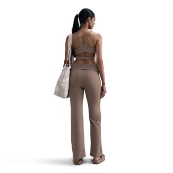 Nike W NK DF ONE HR FLDOVR PANT, ženske fitnes hlače, smeđa