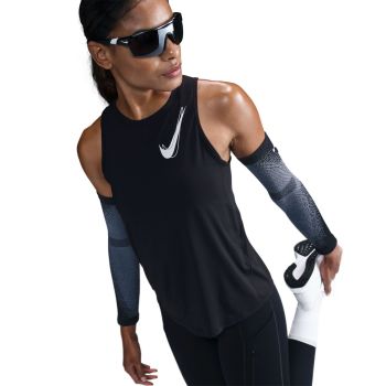 Nike W NK ONE SWSH HBR DF TANK, ženska majica za trčanje, crna