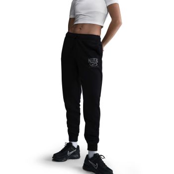 Nike W NSW CLUB FLC MR GFX STD PANT, ženske hlače, crna