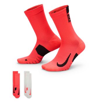 Nike U NK MLTPLIER CRW 2PR, muške čarape za trčanje, crvena