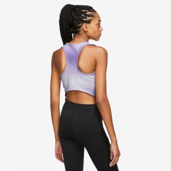 Nike W NK DF SWSH PRNT CROP TANK, ženska majica za trčanje, ljubičasta