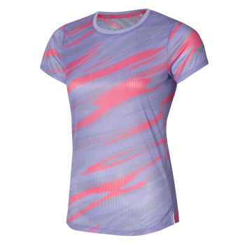 Mizuno DRYAEROFLOW GRAPHIC TEE, ženska majica za trčanje, ljubičasta