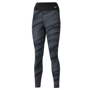 Mizuno 7/8 PRINTED TIGHT, ženske 7/8 hlače za trčanje, siva
