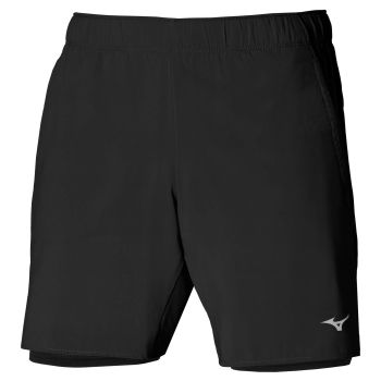 Mizuno CORE 7.5 2IN1 SHORT, muške kratke hlače za trčanje, crna