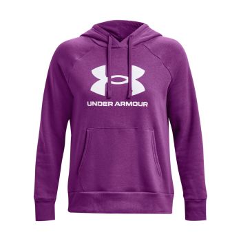 Under armour women's favorite fleece metallic stripe big logo hoodie online
