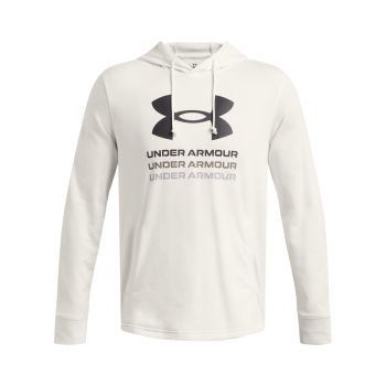 Under Armour RIVAL TERRY GRAPHIC HOOD, muški pulover, bijela