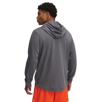 Under Armour RIVAL TERRY LOGO HOOD, muški pulover, siva