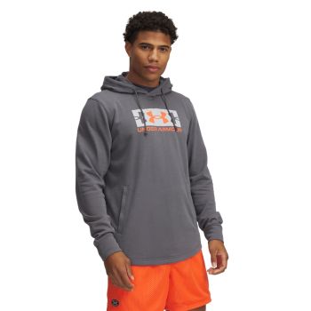 Under Armour RIVAL TERRY LOGO HOOD, muški pulover, siva