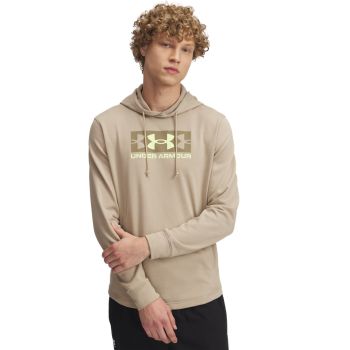 Under Armour RIVAL TERRY LOGO HOOD, muški pulover, bež