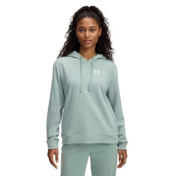 Under Armour RIVAL TERRY HOODIE, ženski pulover, zelena