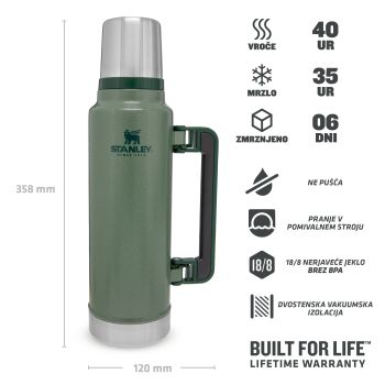 Stanley CLASSIC BOTTLE 1,4L, boca termo aluminijska, zelena