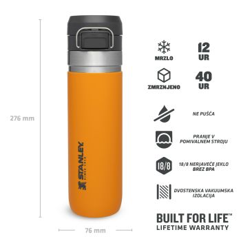 Stanley QUICK FLIP WATER BOTTLE 0,7L, boca termo aluminijska, narančasta