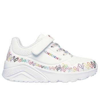 Skechers JGOLDCROWN: UNO LITE - HEART CRAZE, djecje tenisice za slobodno vrijeme, bijela