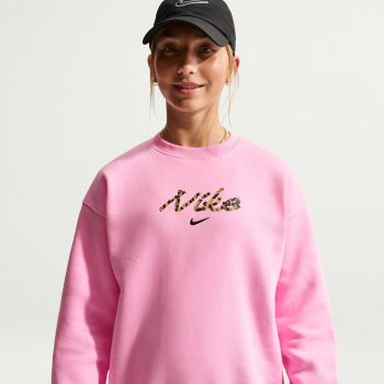 Nike G NSW STDIO FLC OVRSZD CRW AOP, dječji pulover, roza