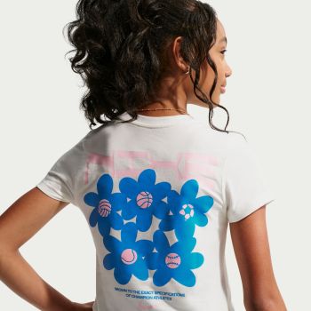 Nike G NSW SLIM MD CRP TEE FLORAL, dječja majica, bijela