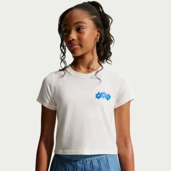 Nike G NSW SLIM MD CRP TEE FLORAL, dječja majica, bijela