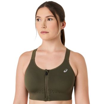 Asics ROAD COMBINATION ZIP BRA, ženski sportski top, zelena