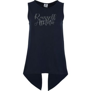 Russell Athletic SCRIPTED  SPLIT BACK LONG TANK, ženska majica, plava