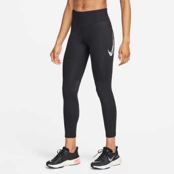 Nike W NK FST SW HBR DF MR 7/8 TGT, ženske 7/8 hlače za trčanje, crna