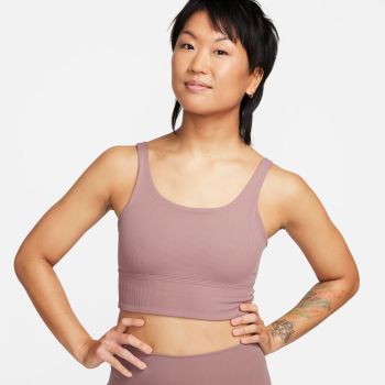 Nike W NK ALATE SOLO RIB BRA, ženski sportski top, roza