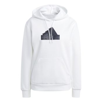 Adidas W FI BOS HOODIE, ženski pulover, bijela