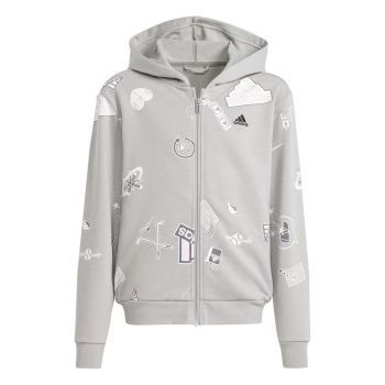 Adidas J BLUV ZIP HD, dječja jakna, siva