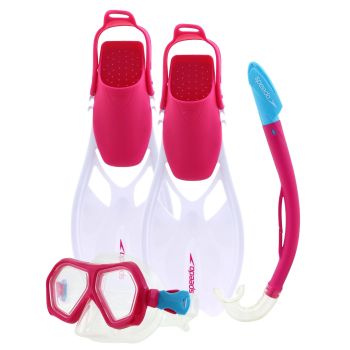 Speedo LEISURE JUNIOR DUAL LENSES AND FINS SET, set ronilački, roza